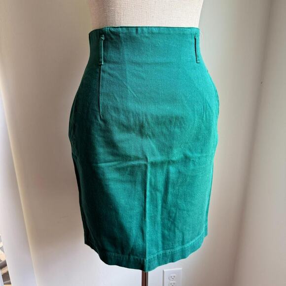 Esprit Sport Green Cotton Pencil Skirt Women’s Sz 7/8 Vintage - Picture 2 of 7